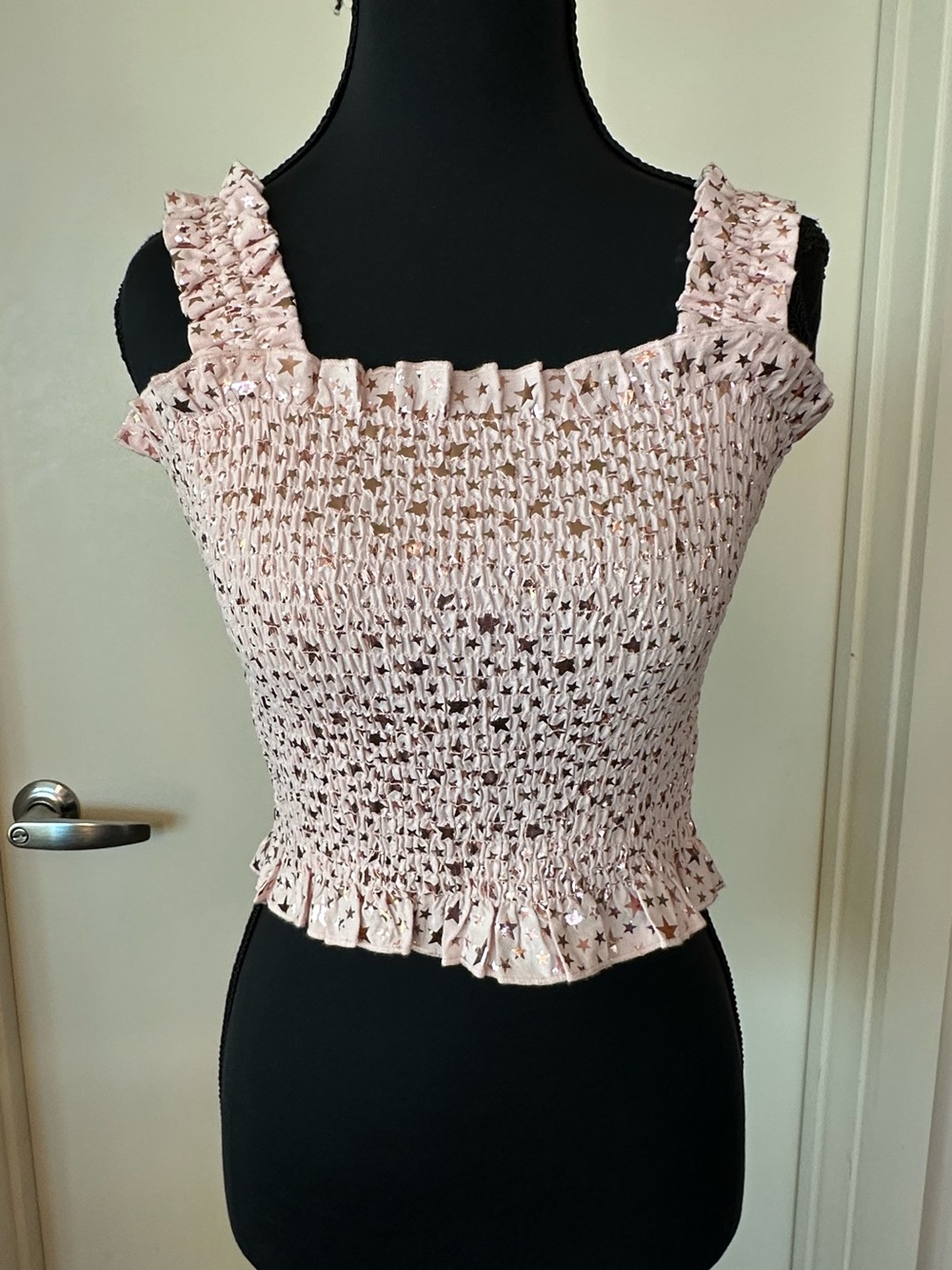 Queen of Sparkles Pink Star Smock Tank. Size Girls L/Women’s XS